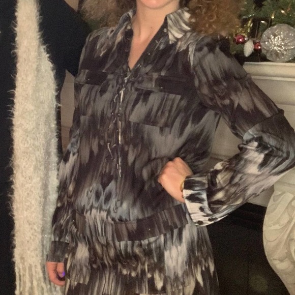 Haute Hippie Lace-Up Cargo Shirt Dress - Picture 4 of 7